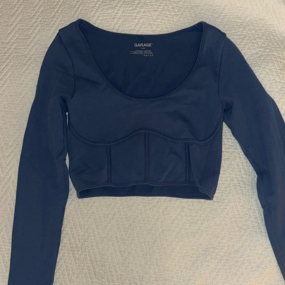 Garage blue cropped long sleeve